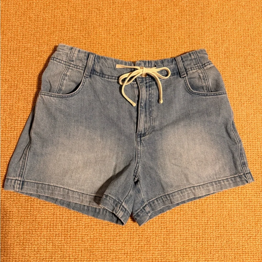 Sanctuary Idyll Light Blue Denim Drawstring Shorts size Medium